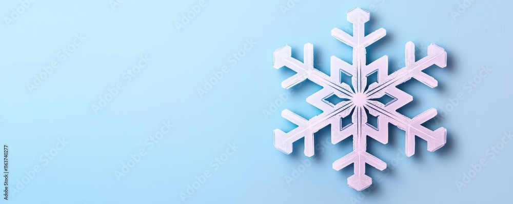 Poster snowflake abstract background concept. a delicate snowflake design against a soft blue background, s