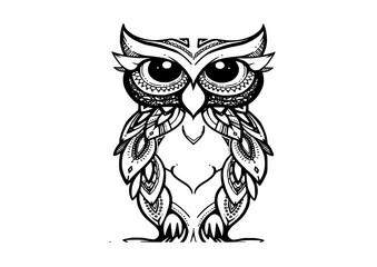 owl on white background