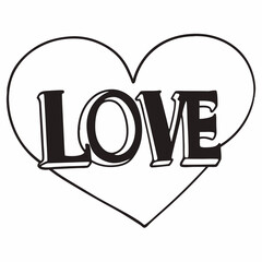 Love, Love typography design, Love icon silhouette