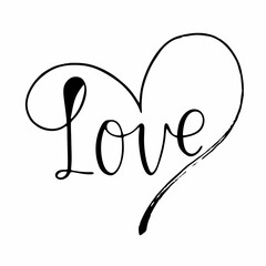 Love, Love typography design, Love icon silhouette