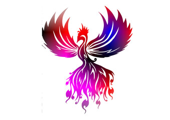 Fototapeta premium abstract gradient phoenix logo design 