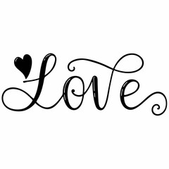 Love, Love typography design, Love icon silhouette