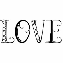 Love, Love typography design, Love icon silhouette