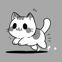 cartoon cat joyfully running across