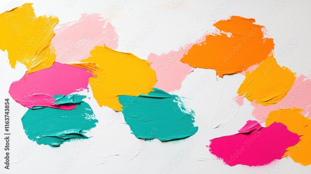 Poster vibrant painted strokes in a range of bold bright colors forming a dynamic expressive abstract art c