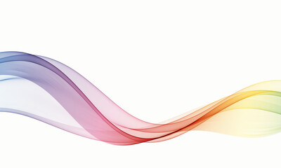 Curved lines in rainbow colors. Abstract undulating wave flow.