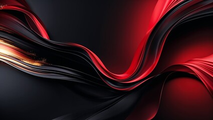 A Mesmerizing Black and Red Modern Abstract Composition, Featuring Bold, Dynamic Shapes and Fluid Lines, Creating a Striking Visual Contrast That Evokes Passion and Energy