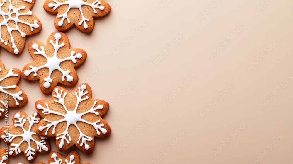 Aufkleber minimal cookies idea. decorative snowflake cookies perfect for festive celebrations and holiday trea