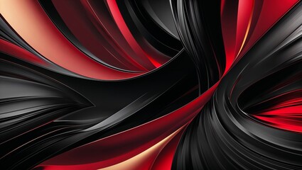 A Mesmerizing Black and Red Modern Abstract Composition, Featuring Bold, Dynamic Shapes and Fluid Lines, Creating a Striking Visual Contrast That Evokes Passion and Energy