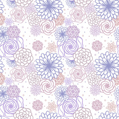 Seamless pattern with flowers. Floral background. Vector illustration.