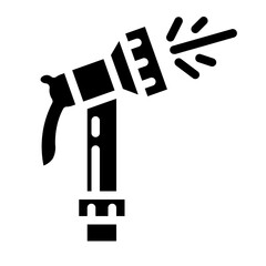 hose nozzle on solid icon
