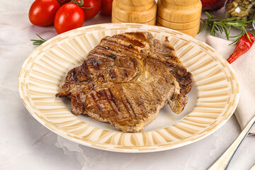 Grilled pork neck sirloin steak