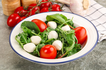 Salad with mozzarella and arugula