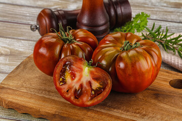 Organic juicy ripe red tomatoes