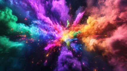 Magic explosion, game bomb boom effect with colorful clouds, smoke and fume. Fire blast, weapon shot. elemental magician spells purple, green, blue and red explode detonation, Cartoon vector set