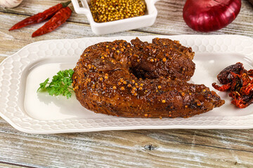 Baked pork tenderloin with mustard