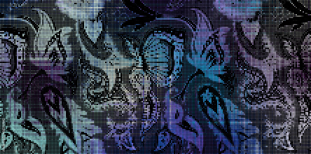 Poster abstract halftone textured illustration. vector blur paisley ornamental decorative background with h