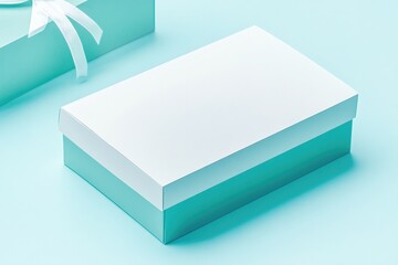 Minimalist gift box design showcasing soothing turquoise tones a