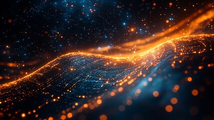 Obraz premium Celestial Waves: A Symphony of Light and Dark