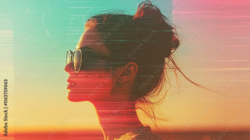 Poster retro flare photo overlay with hologram and dust texture. old film filter with dust effect set for r