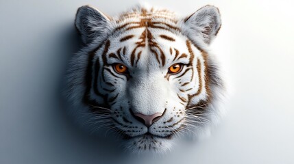 Majestic White Tiger Portrait: A Stunning Close-Up