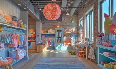 Obraz premium A Colorful Children's Clothing Boutique