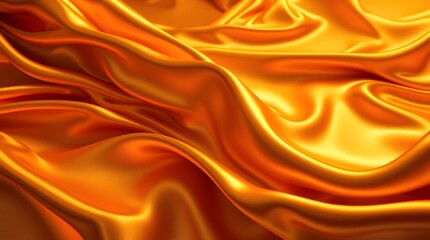 Fototapeta premium Golden Silk Drapery: Luxurious, flowing fabric with rich, warm tones