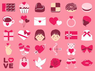 バレンタインアイコンセット_ベクターイラスト

