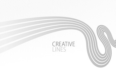 Light grey lines in 3D perspective vector abstract background, easy and soft cool illustration, smooth motion and elegant gradient.