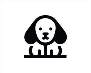 Dog Logo design template. Dog head icon. Vector illustration. Cartoon dog face logo. Animal logotype concept. 