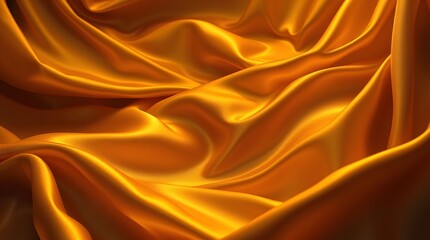 Fototapeta premium Golden Silk Drapery: Luxurious, Smooth, and Richly Textured