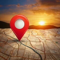 map and location marking pin