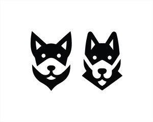 Dog Logo design template. Dog head icon. Vector illustration. Cartoon dog face logo. Animal logotype concept. 