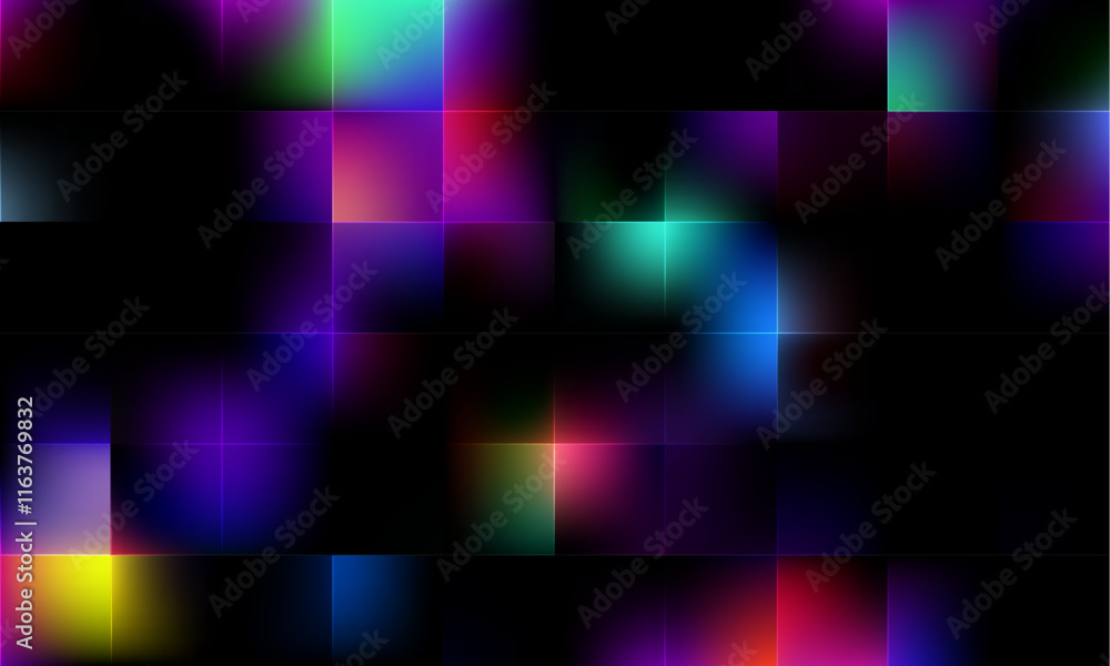 Poster this vibrant abstract background features colorful mosaic patterns enhanced by light effects, creati