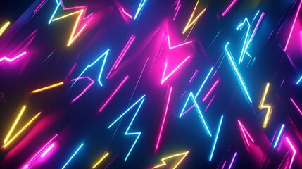 Lightnings, blue thunderbolts, electric strikes isolated on black background. Sparking discharges effect or magic neon light flares, vector cartoon illustration
