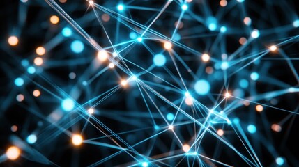 Obraz premium Abstract Network: Interconnected Nodes and Lines