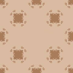 Seamless abstract geometric pattern with ornaments Beige and brown background for fabric banners home decor surface design packaging