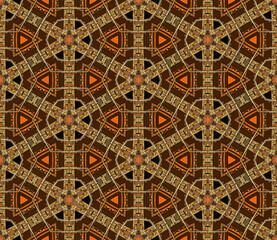 Seamless abstract geometric pattern with ornaments Beige and brown background for fabric banners home decor surface design packaging