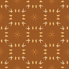 Abstract and geometric shape ornament . seamless repeat pattern beige brown background. artwork home decor print fashion fabric textile.
