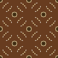 Abstract and geometric shape ornament . seamless repeat pattern beige brown background. artwork home decor print fashion fabric textile.
