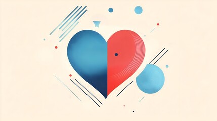 February is American Heart Month. Holiday illustration.