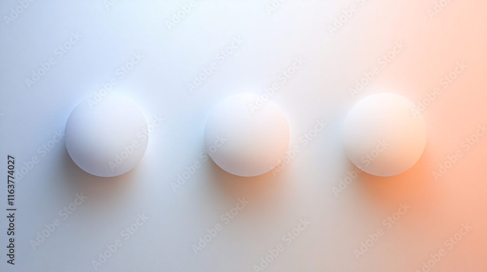 Poster a simple, clean light-colored ball with a gradual change in shading, set against a white background.
