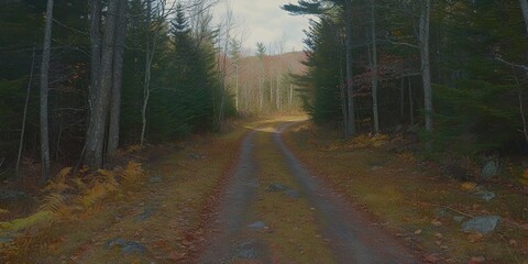 Forest Path Forking Road Autumn Scenery Nature Trail