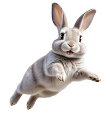 Bunny Happy Playful Fun Jumping In The Air Illustration