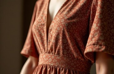 elegant vintage-style floral dress capturing timeless fashion essence. boutique, clothes stores promotion.