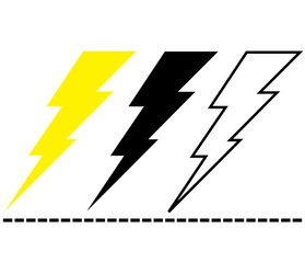 yellow lightning bolt black lightning bolt outline lightning bolt svg vector cutfile for cricut        