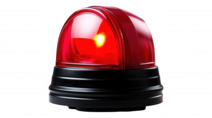 [Roundtopped red fire alarms with clear domes] Fire Alarm Device Red Round-Topped Smoke Detector with Clear Dome Protective Housing Interior Installation Mounting Base Black Exterior