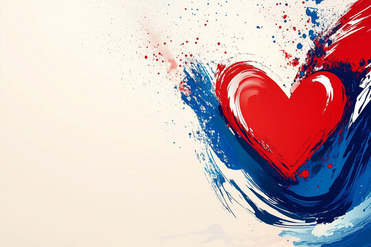 February is American Heart Month. Holiday illustration.