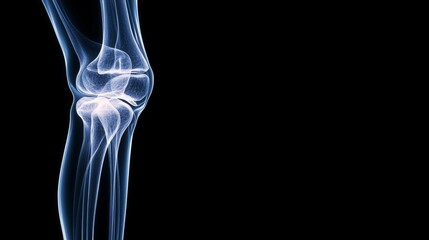 Obraz premium x-ray human knee view for diagnosis knee pain. ai generated