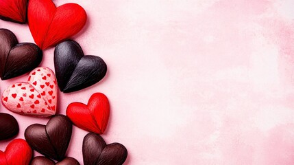 Obraz premium Romantic Valentine's Day Hearts Background Pink